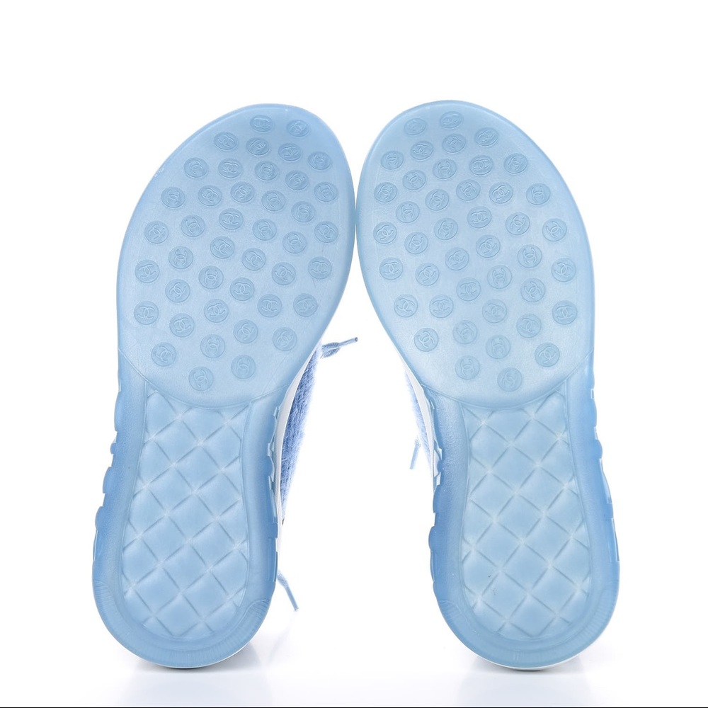Chanel Suede Calfskin Stretch Fabric CC Sneakers - Picture 5 of 14